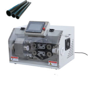 SR-B30X automatic rotary Pipe Cutting Machine. Processes PE-AL-PE,PEX,PVC,PP,Rubber Tube from ø5-42mm with high precision and speed.
